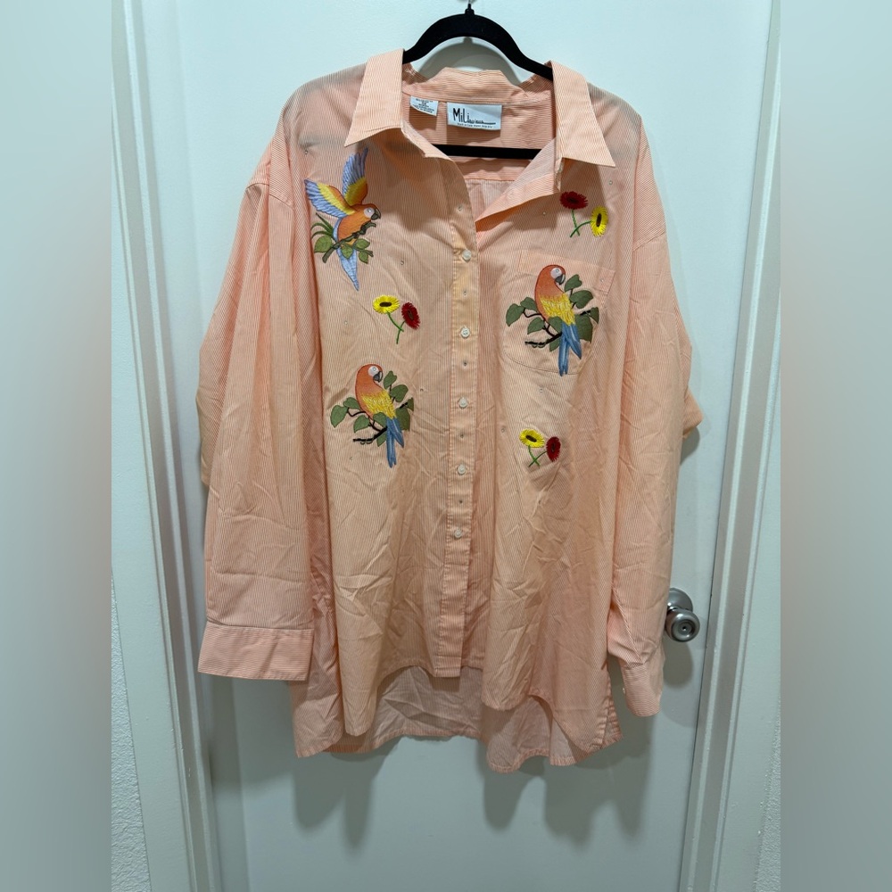 Emily Designs Orange Striped Shirt